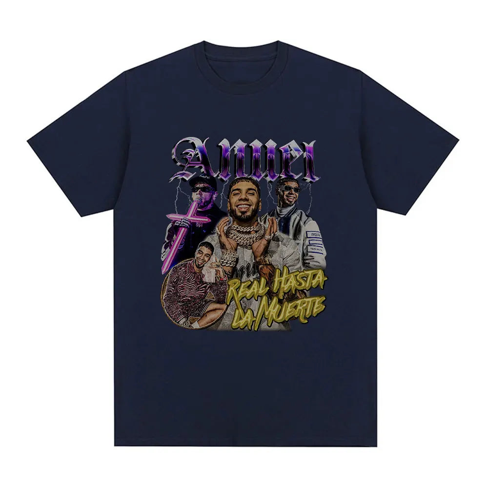 Anuel AA Real Hasta La Muerte Graphic T Shirt - green