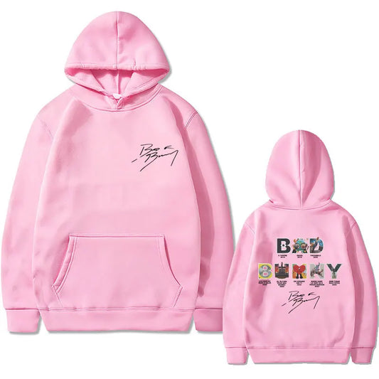 Bad Bunny Music Album Cover Hoodie – Pink