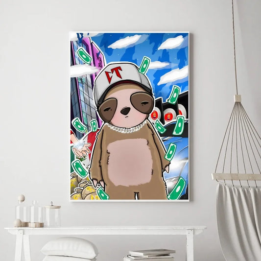 Natanael Cano Poster – Sloth Cartoon Money